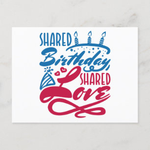 Cartão Postal Aniversário Compartilhado Amor Compartilhado