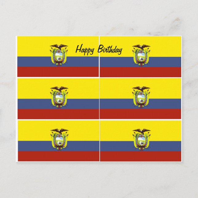 Cartão Postal aniversário da bandeira equatoriana (Frente)