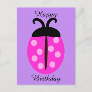 Cartão Postal Aniversário da Bonita Borboleta Rosa