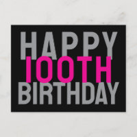 Aniversário de 100 anos cor-de-rosa cinza preto mo