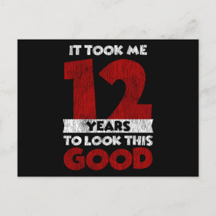 Cartão Postal Aniversário de 12 Anos Levou-Me a Ficar Bem 12º An