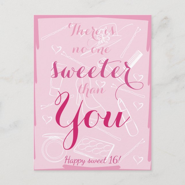 Cartão Postal Aniversário de 16 anos (Frente)
