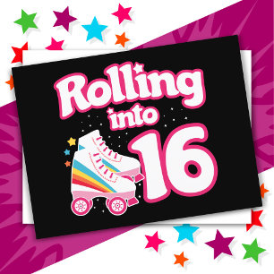 Cartão Postal Aniversário de 16 anos Patinação no gelo 16 Anos d