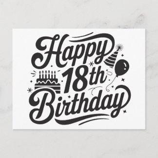 Cartão Postal Aniversário de 18 anos