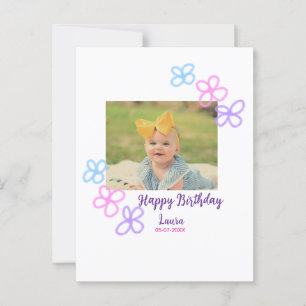Cartão Postal Aniversário de 1 ano de bebês crianças adicione no