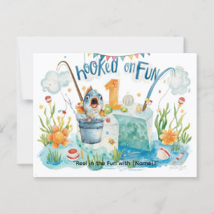 Cartão Postal Aniversário de 1 ano de Pequenos Pescadores Festa