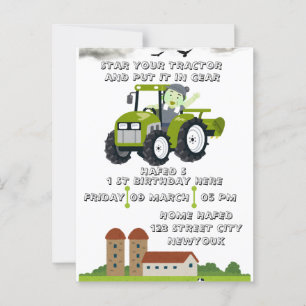 Cartão Postal Aniversário de 1 ano do 'Start Your Tractor' Anima