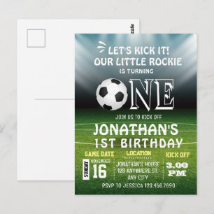 Cartão Postal Aniversário de 1 ano Esportes Futebol Infantil