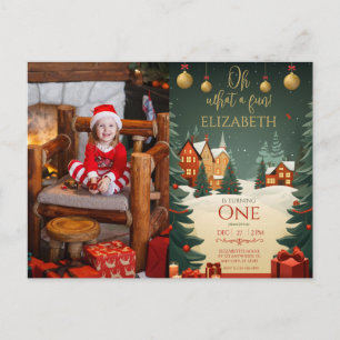 Cartão Postal Aniversário de 1 ano Oh Que Diversão Foto Natal