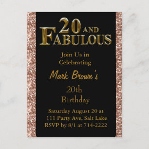 Cartão Postal Aniversário de 20 anos 