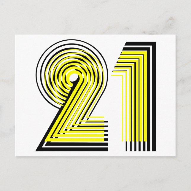 Cartão Postal Aniversário de 21 anos (Frente)