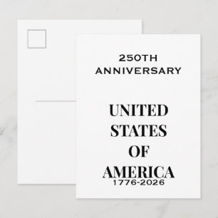 Cartão Postal Aniversário de 250 anos 1776–2026 – Isqueiro Premi