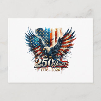 Cartão Postal Aniversário de 250 Anos da América Aniversário dos