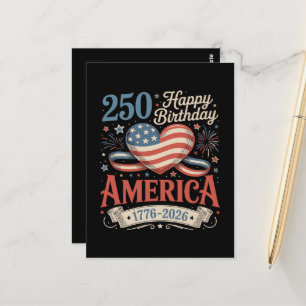 Cartão Postal Aniversário de 250 anos EUA 250 Anos