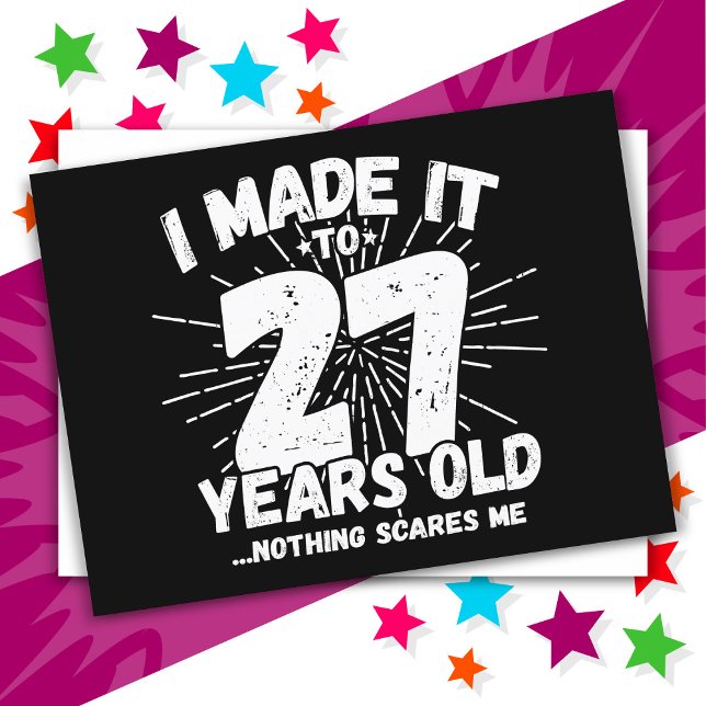 Cartão Postal Aniversário de 27 Anos Sarcástico Meme Engraçado (Criador carregado)