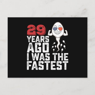 Cartão Postal Aniversário de 29 Anos Atrás Eu Era O Mais Rápido