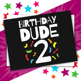 Cartão Postal Aniversário de 2 anos Festa de 2 anos do menino An