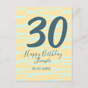 Cartão Postal aniversário de 30 anos adicionar nome data ano ama