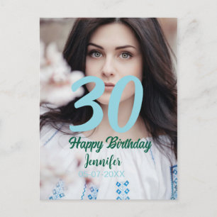 Cartão Postal aniversário de 30 anos adicionar nome data ano fot