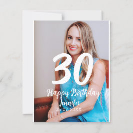 Cartão Postal aniversário de 30 anos adicionar nome data ano fot