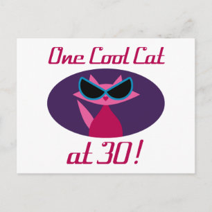 Cartão Postal aniversário de 30 anos de Gato legal