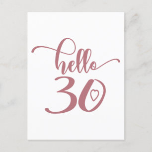 Cartão Postal Aniversário de 30 anos Mulheres Olá 30 Lindos 30 A