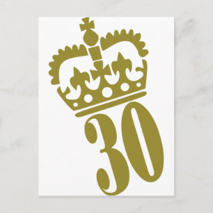 Cartão Postal aniversário de 30 anos - Número - Trinta