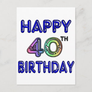 Cartão Postal aniversário de 40 anos com fonte Ballon