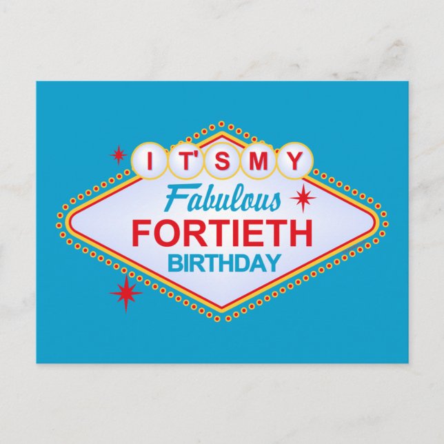 Cartão Postal Aniversário de 40 anos de Las Vegas (Frente)