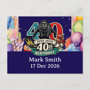 Cartão Postal Aniversário de 40 anos de mergulho