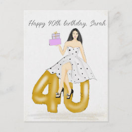 Cartão Postal Aniversário de 40 anos feliz