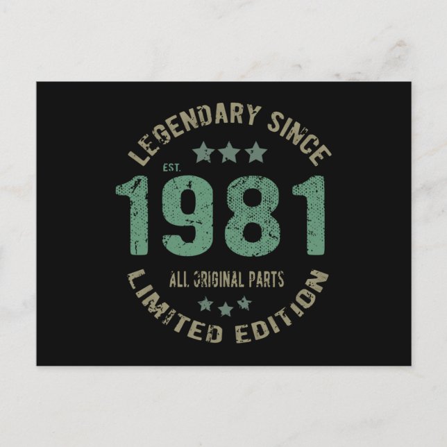 Cartão Postal Aniversário de 40 anos Lendário 40º Aniversário (Frente)