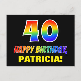 Cartão Postal aniversário de 40 anos: Negrito, Divertido, Simple