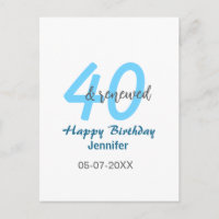 aniversário de 40 anos renovado nome data azul núm