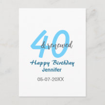 aniversário de 40 anos renovado nome data azul núm