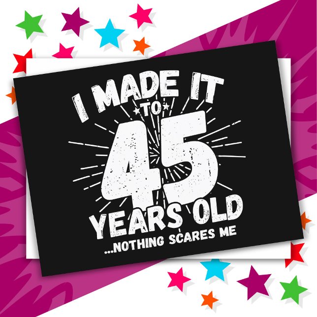 Cartão Postal Aniversário de 45 Anos Sarcástico Meme Divertido (Criador carregado)