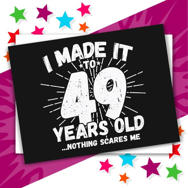 Cartão Postal Aniversário de 49 Anos Sarcástico Meme Engraçado (Criador carregado)