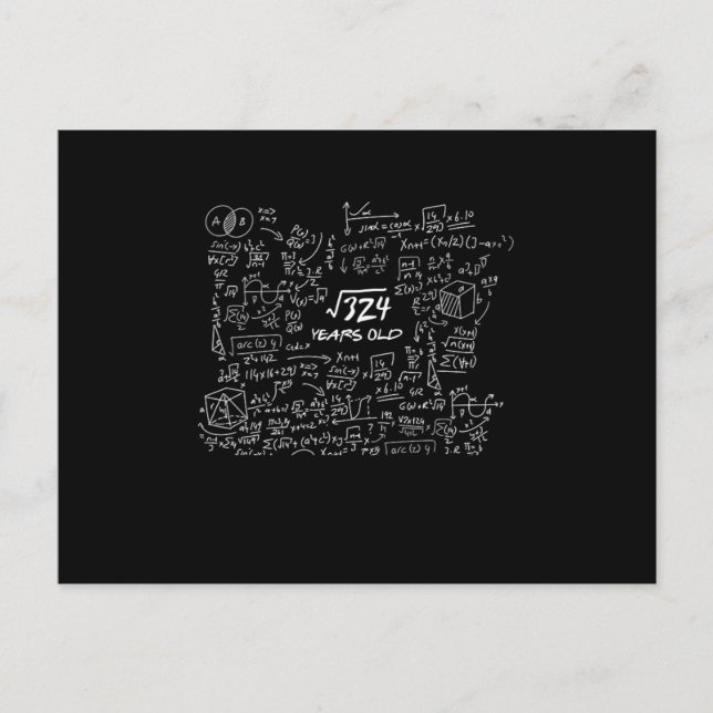 Cartão Postal Aniversário de 50 anos Cerebral Matemático de 50 a (Frente)