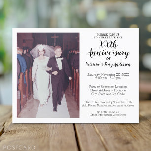 Cartão Postal Aniversário de 50 anos de Casamento com Foto Vinta
