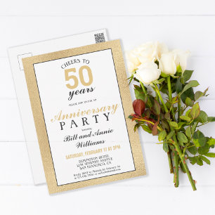 Cartão Postal Aniversário de 50 anos de Casamento Parabéns a 50