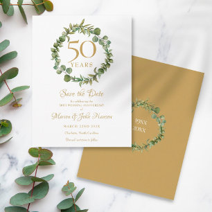 Cartão Postal Aniversário de 50 anos de Casamento Salve a Data F
