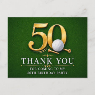 Cartão Postal Aniversário de 50 anos de golfe no verde