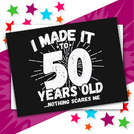 Cartão Postal Aniversário de 50 Anos Meme Sarcástico Engraçado