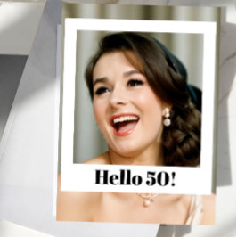 Cartão Postal Aniversário de 50 anos Surpresa de Foto Moderna