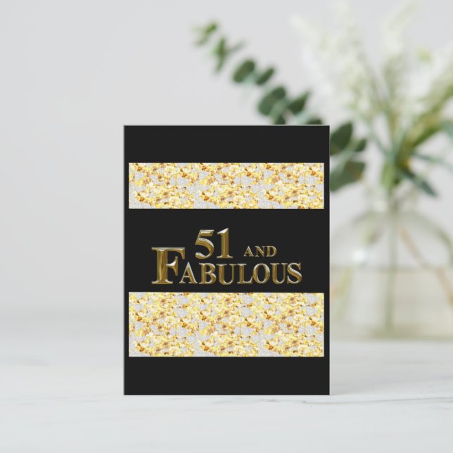 Cartão Postal Aniversário de 51 anos (Em pé/Frente)