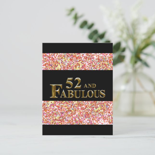 Cartão Postal Aniversário de 52 anos (Em pé/Frente)