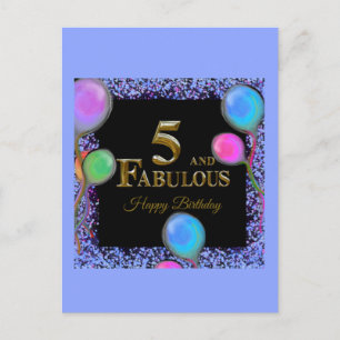Cartão Postal Aniversário de 5 anos