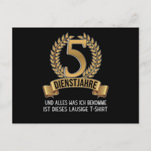 Cartão Postal Aniversário de 5 anos de empresa do funcionário