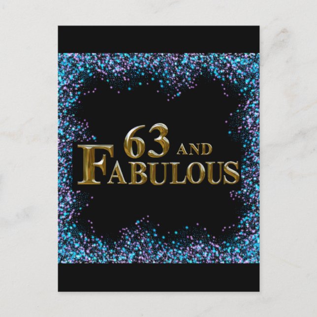 Cartão Postal Aniversário de 63 anos (Frente)