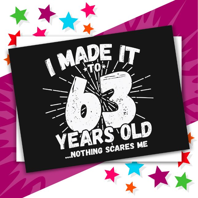 Cartão Postal Aniversário de 63 Anos Engraçado Meme Sarcástico (Criador carregado)